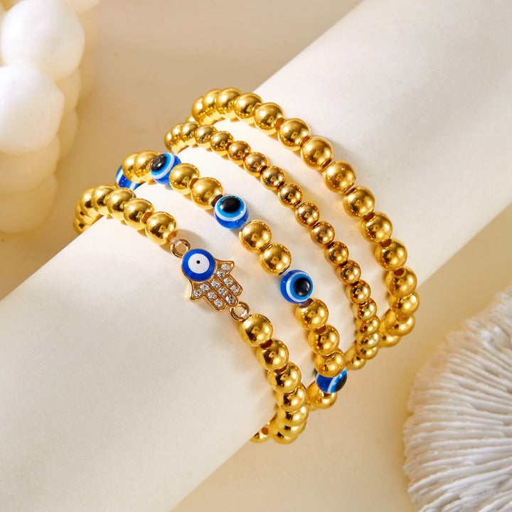 Bracelet en perles d'hématite et d'obsidienne avec œil de tigre et mauvais œil Olivenorma