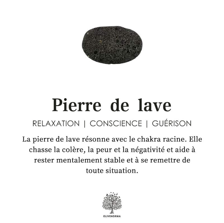 Bracelet en perles de pierre de lave géométriques pailletées Olivenorma