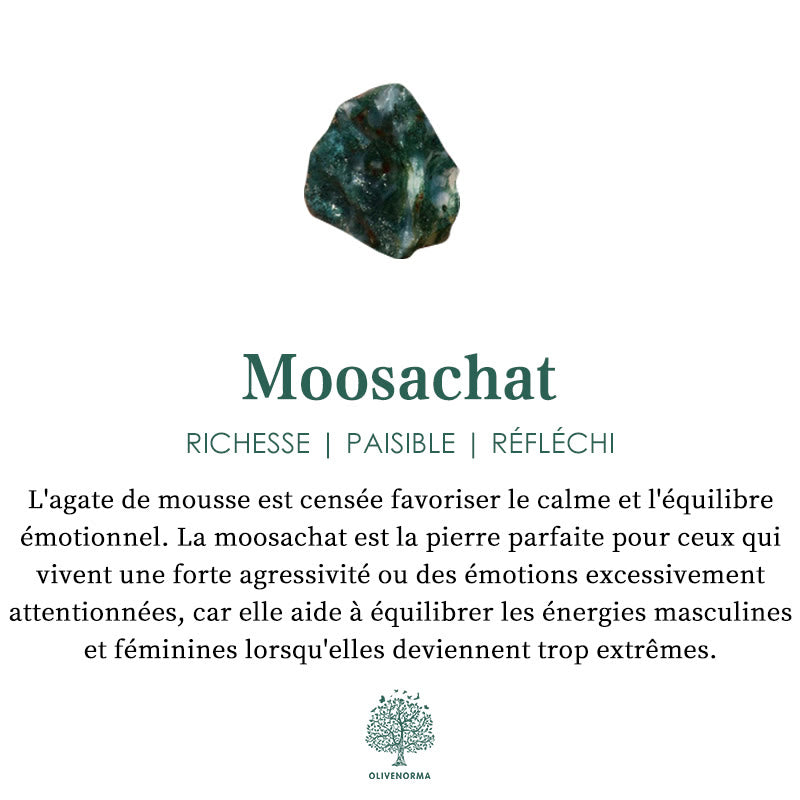 Bracelet en perles d'agate mousse turquoise africaine naturelle Olivenorma