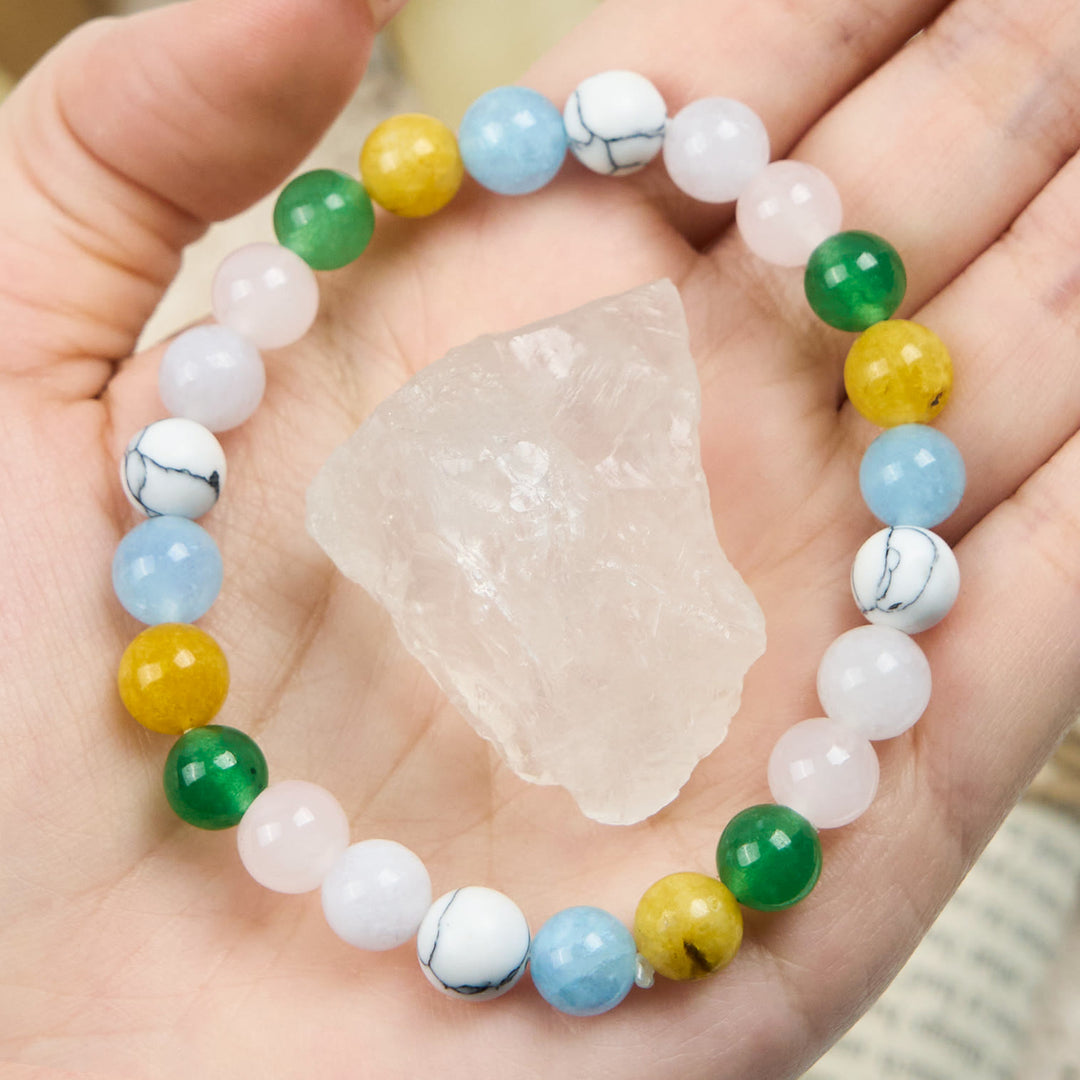 Bracelet en perles de pierre naturelle multicolore Olivenorma 8 mm