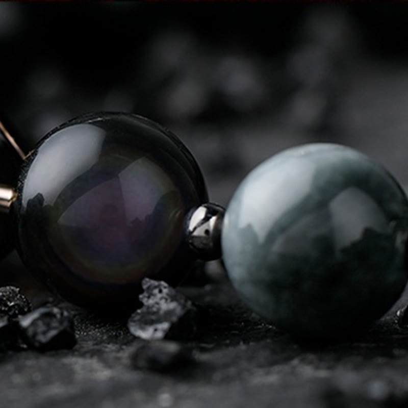 Bracelet en perles d'obsidienne Dark Moon Harsh Sun d' Olivenorma