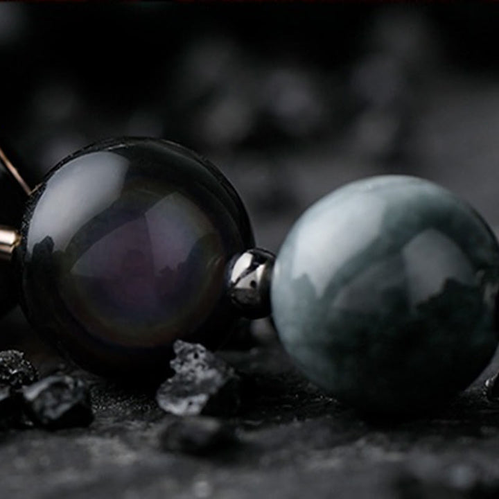 Bracelet en perles d'obsidienne Dark Moon Harsh Sun d' Olivenorma