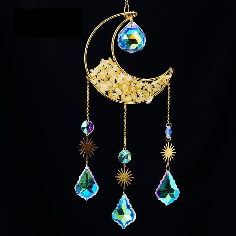 Pendentif attrape-soleil en forme de croissant de gravier en cristal Olivenorma