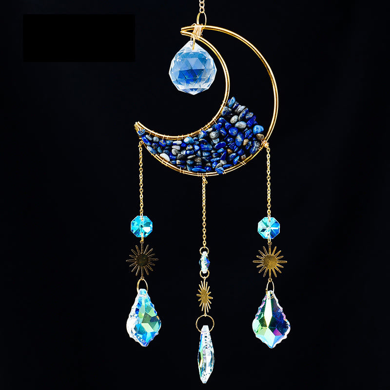 Pendentif attrape-soleil en forme de croissant de gravier en cristal Olivenorma