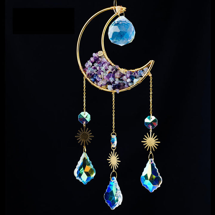 Pendentif attrape-soleil en forme de croissant de gravier en cristal Olivenorma