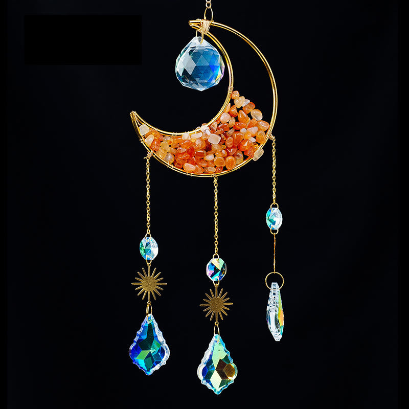 Pendentif attrape-soleil en forme de croissant de gravier en cristal Olivenorma