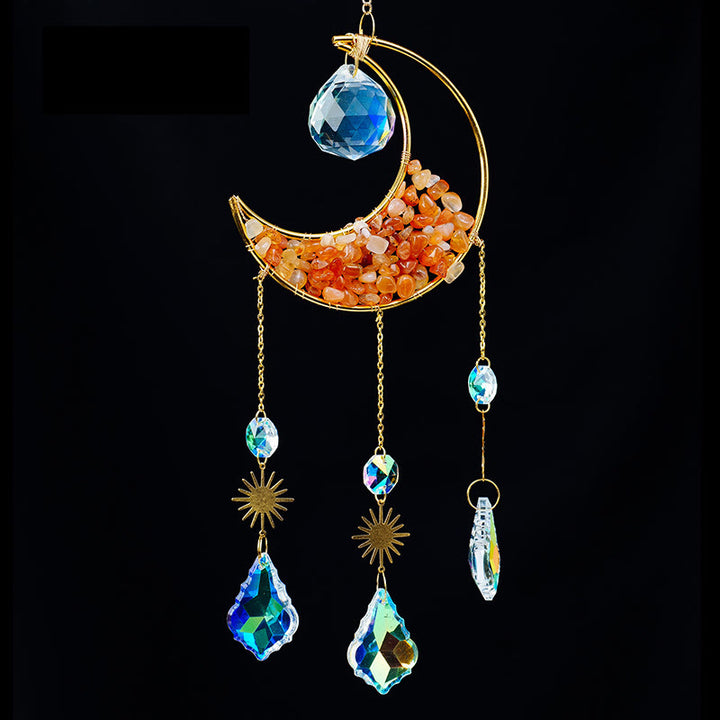Pendentif attrape-soleil en forme de croissant de gravier en cristal Olivenorma