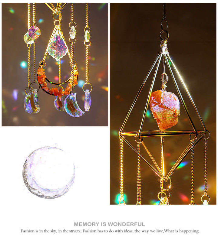 Carillon éolien à pendentif prismatique en cornaline naturelle Olivenorma