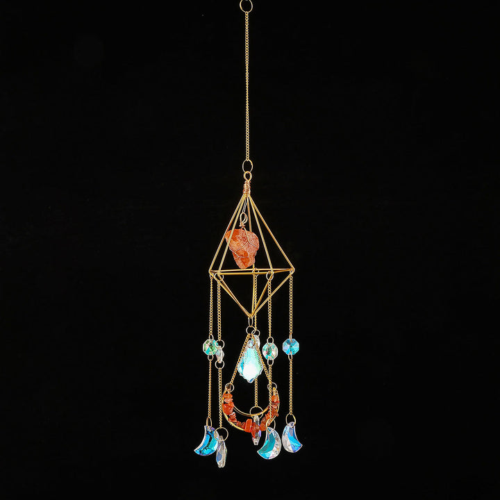 Carillon éolien à pendentif prismatique en cornaline naturelle Olivenorma