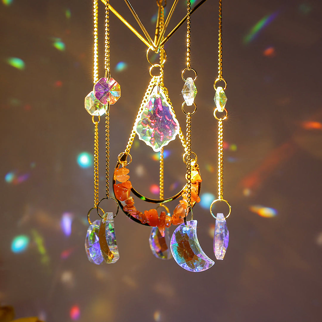 Carillon éolien à pendentif prismatique en cornaline naturelle Olivenorma