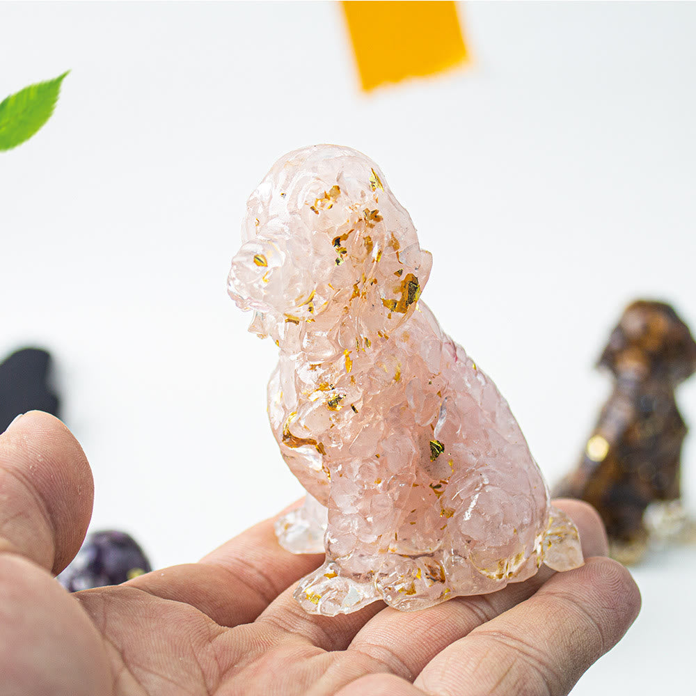 Colle de gravier en cristal Olivenorma Décoration en pierres précieuses Golden Retriever