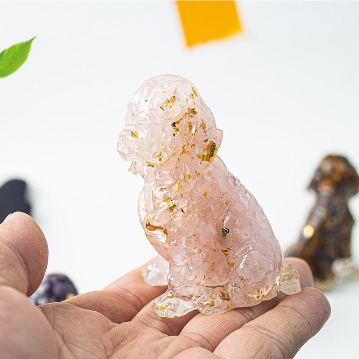 Colle de gravier en cristal Olivenorma Décoration en pierres précieuses Golden Retriever