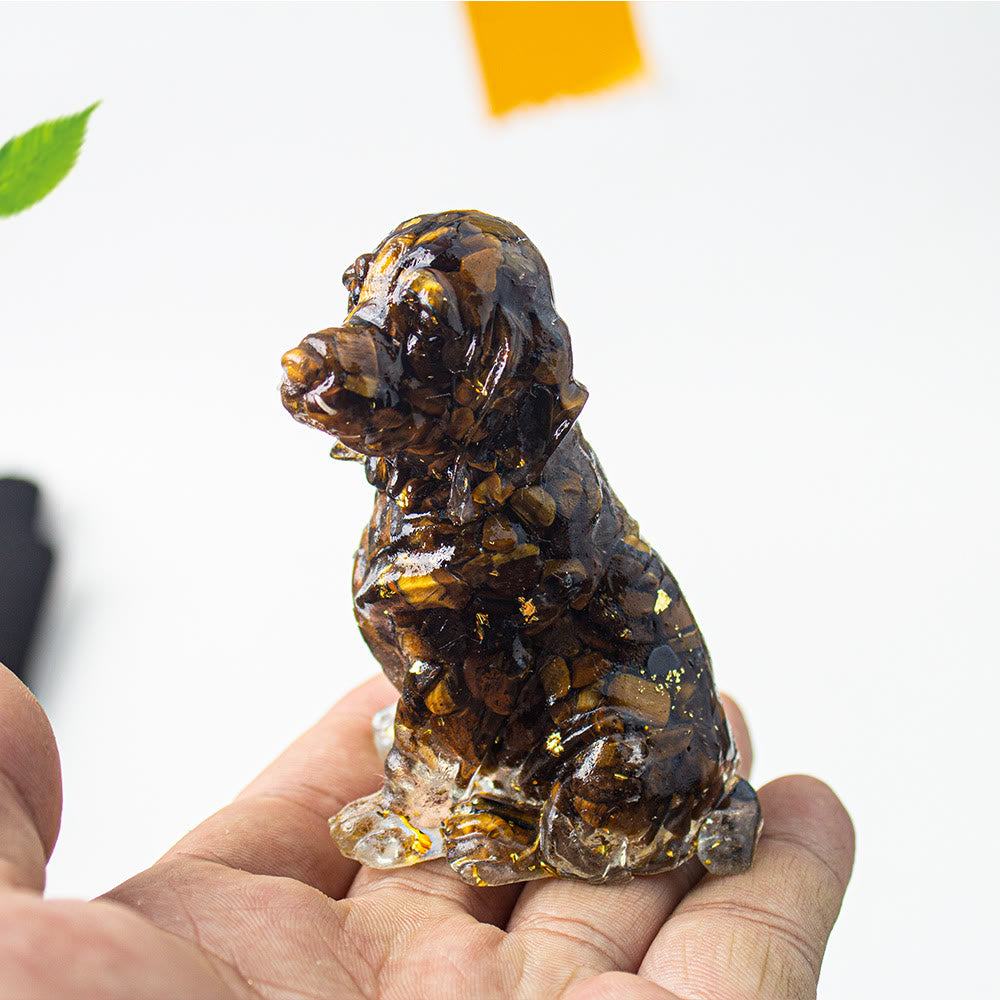 Colle de gravier en cristal Olivenorma Décoration en pierres précieuses Golden Retriever