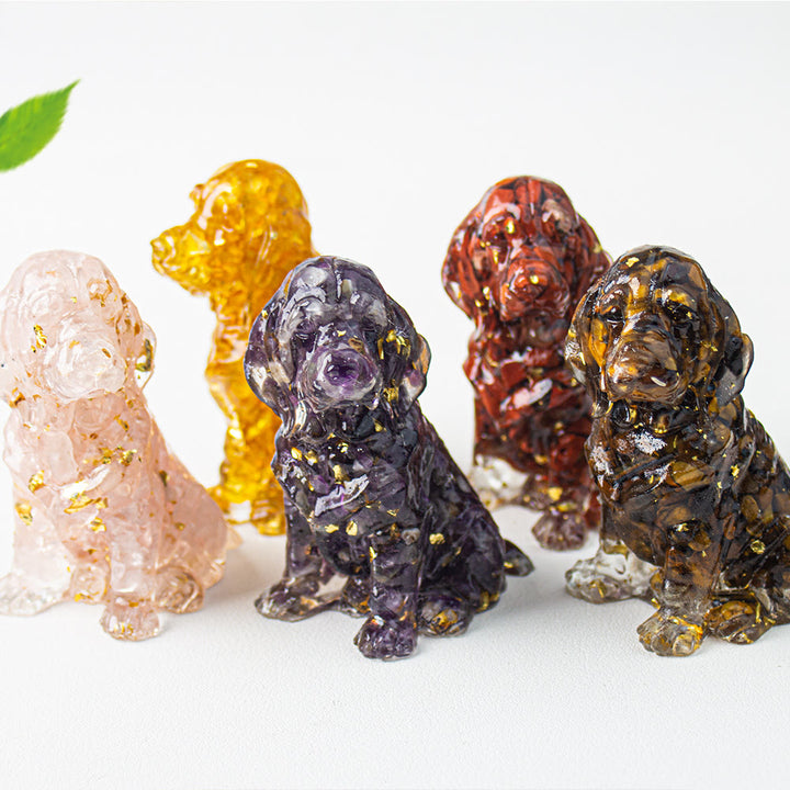 Colle de gravier en cristal Olivenorma Décoration en pierres précieuses Golden Retriever