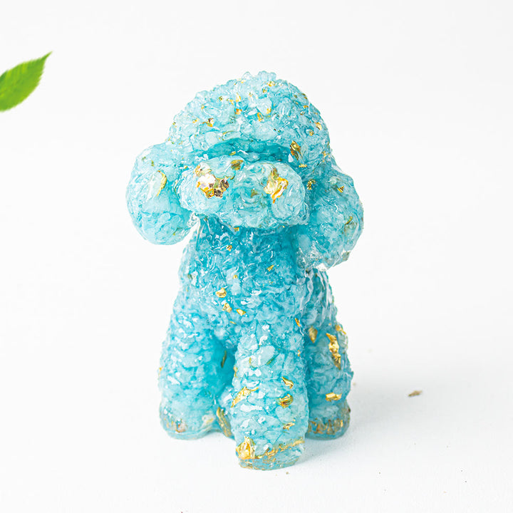 Décoration en pierre précieuse naturelle en cristal de caniche Olivenorma