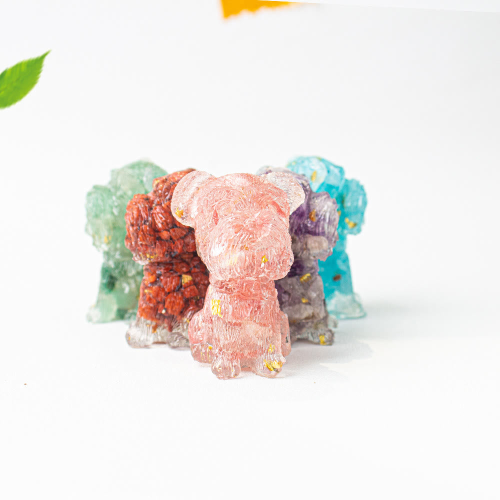 Décoration en pierre précieuse époxy pour Schnauzer avec gravier cristallin Olivenorma