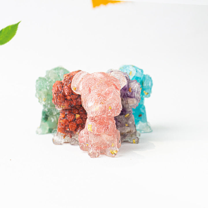 Décoration en pierre précieuse époxy pour Schnauzer avec gravier cristallin Olivenorma