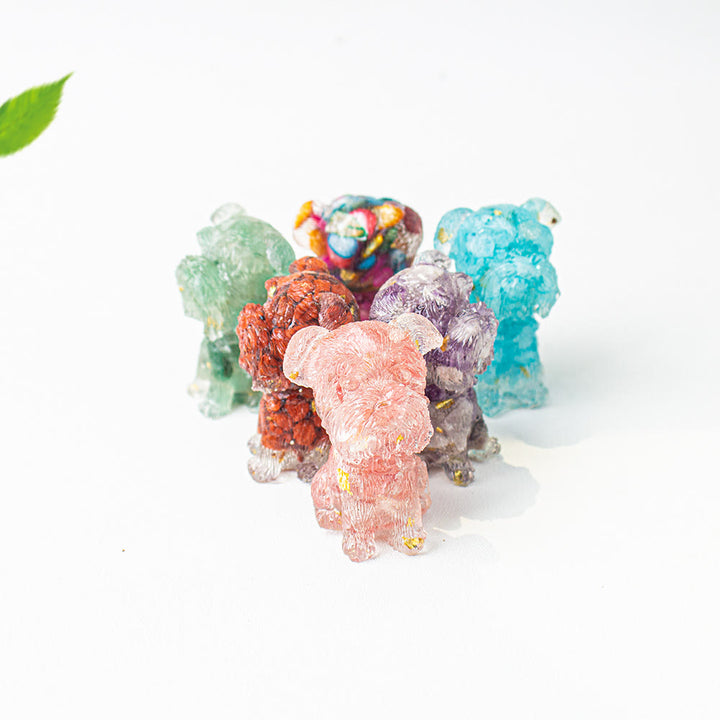 Décoration en pierre précieuse époxy pour Schnauzer avec gravier cristallin Olivenorma