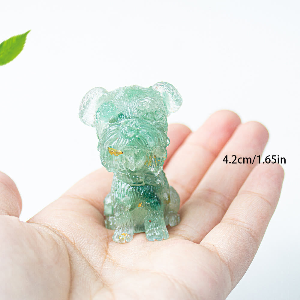 Décoration en pierre précieuse époxy pour Schnauzer avec gravier cristallin Olivenorma