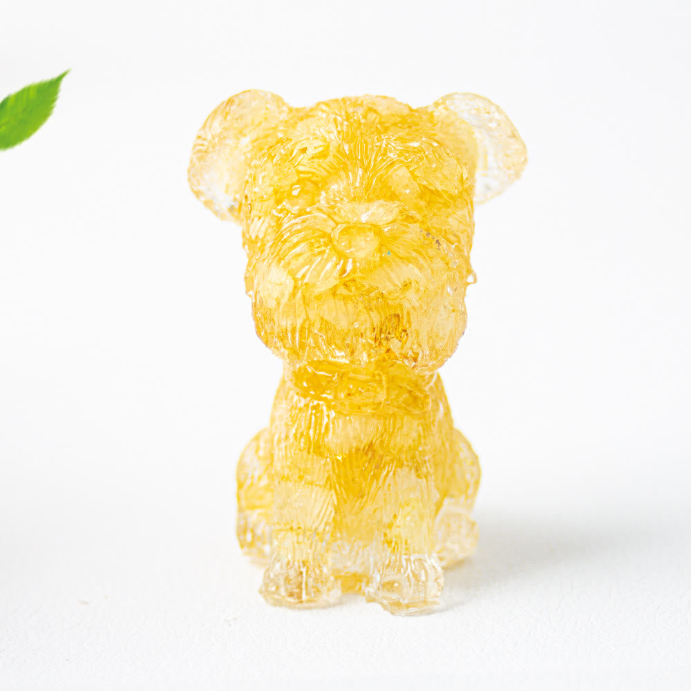 Décoration en pierre précieuse époxy pour Schnauzer avec gravier cristallin Olivenorma