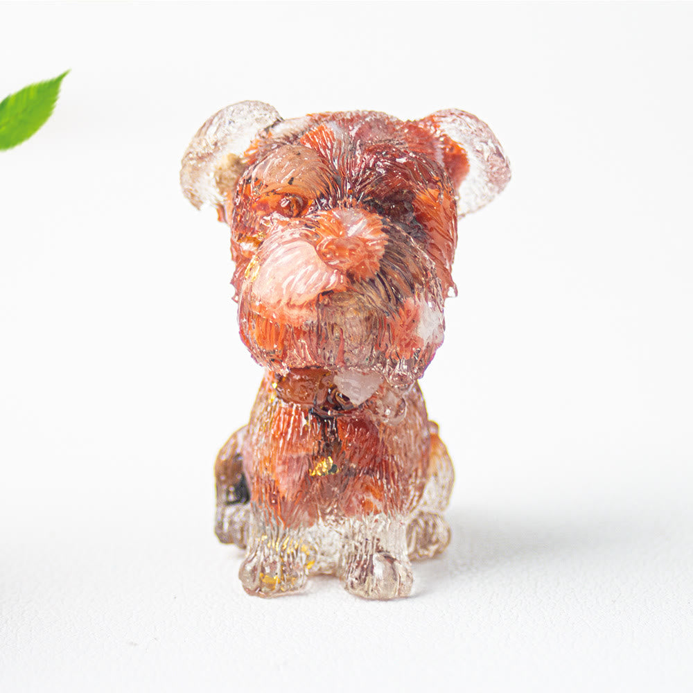 Décoration en pierre précieuse époxy pour Schnauzer avec gravier cristallin Olivenorma