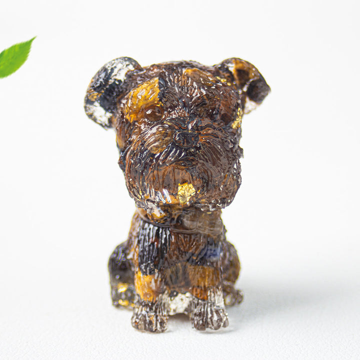 Décoration en pierre précieuse époxy pour Schnauzer avec gravier cristallin Olivenorma