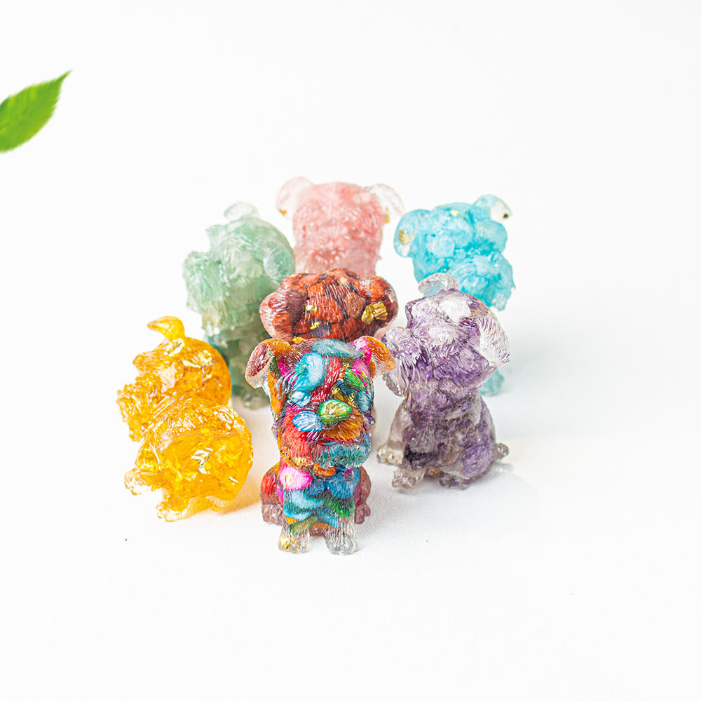 Décoration en pierre précieuse époxy pour Schnauzer avec gravier cristallin Olivenorma