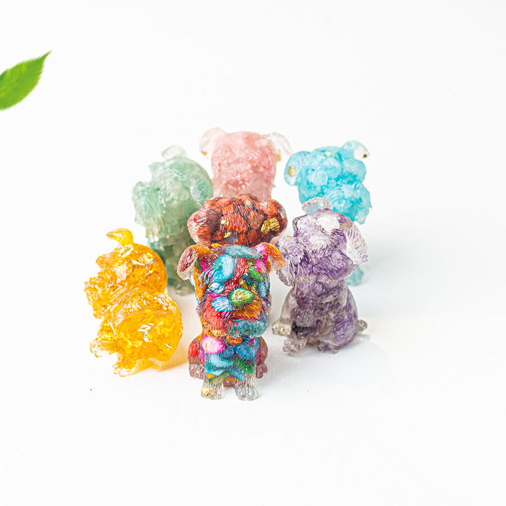 Décoration en pierre précieuse époxy pour Schnauzer avec gravier cristallin Olivenorma