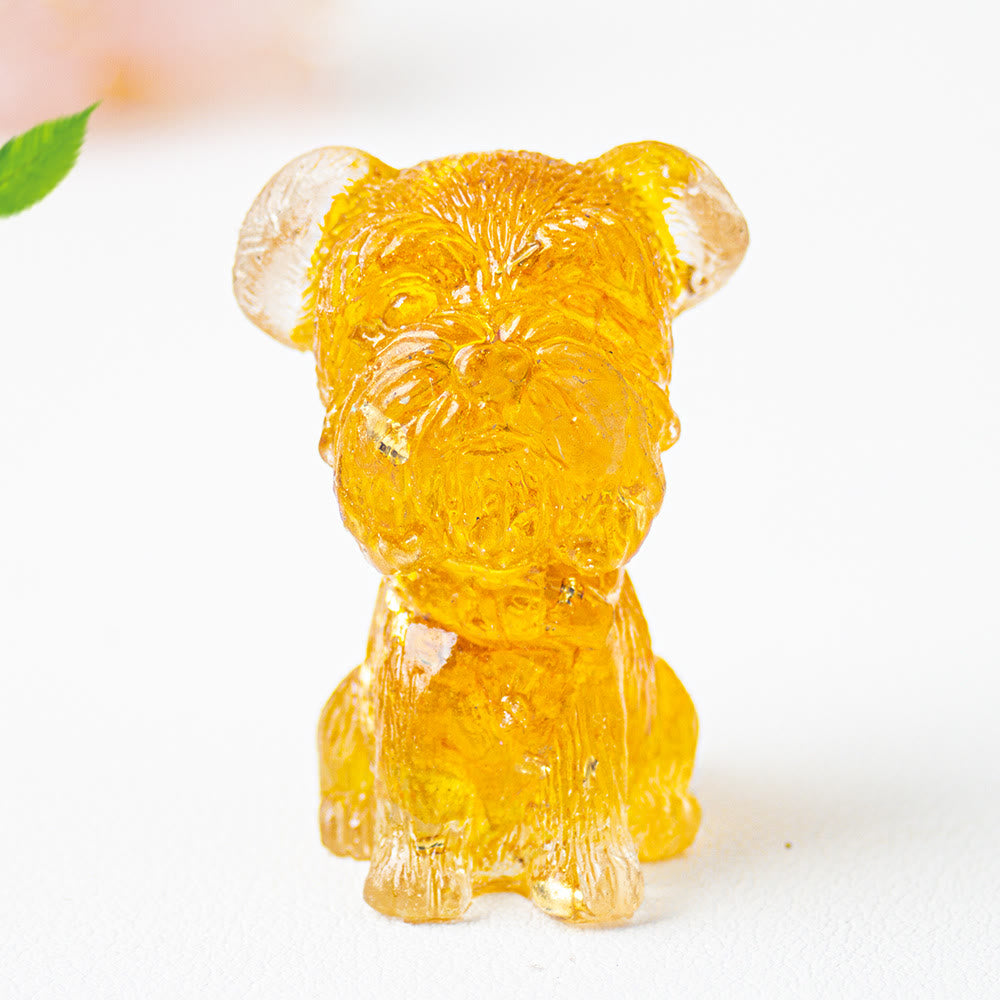 Décoration en pierre précieuse époxy pour Schnauzer avec gravier cristallin Olivenorma