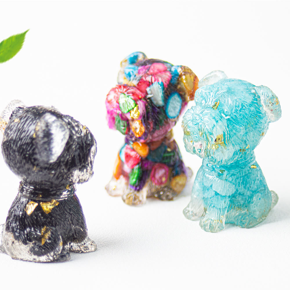 Décoration en pierre précieuse époxy pour Schnauzer avec gravier cristallin Olivenorma