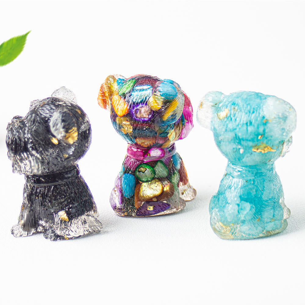 Décoration en pierre précieuse époxy pour Schnauzer avec gravier cristallin Olivenorma