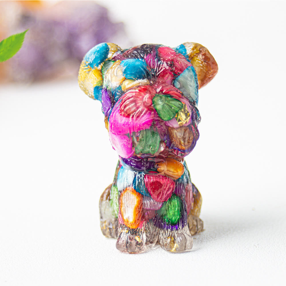 Décoration en pierre précieuse époxy pour Schnauzer avec gravier cristallin Olivenorma