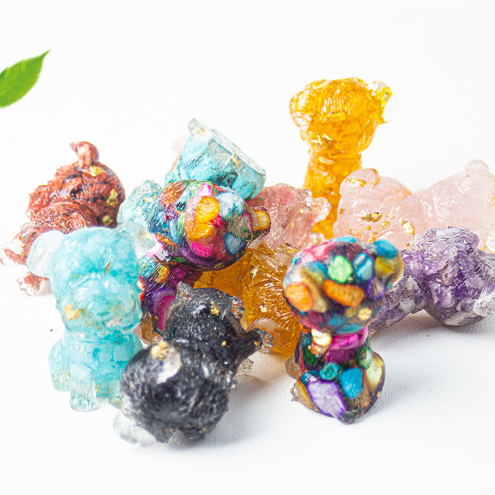 Décoration en pierre précieuse époxy pour Schnauzer avec gravier cristallin Olivenorma