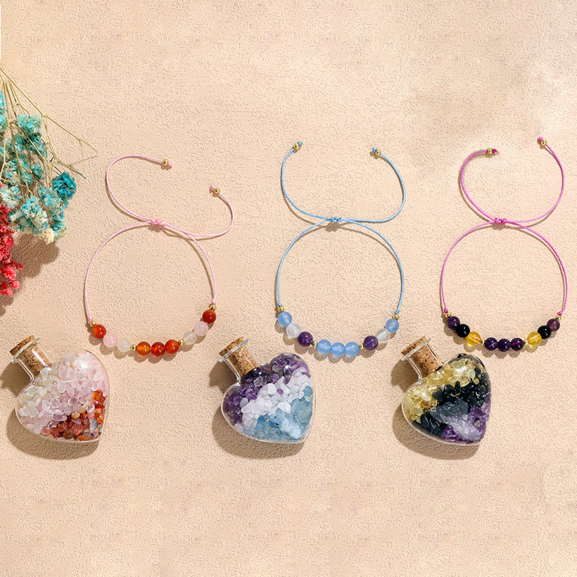 Bracelet en cristal naturel Olivenorma Healing Gift Wish Bottle