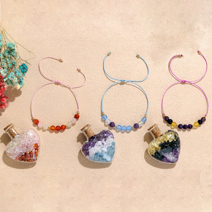 Bracelet en cristal naturel Olivenorma Healing Gift Wish Bottle