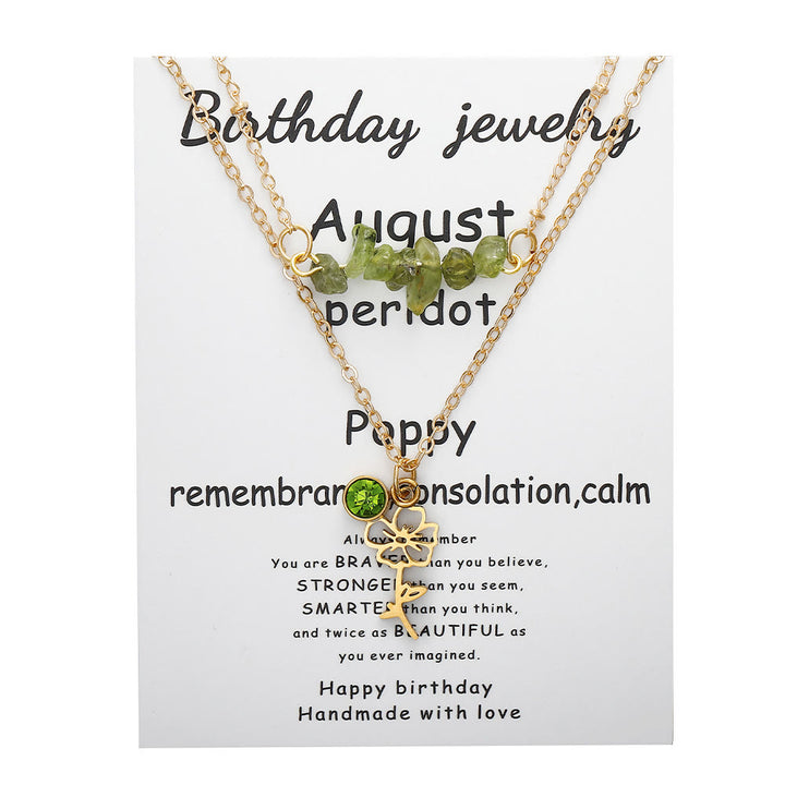 Collier de pierre de naissance en pierre naturelle Olivenorma