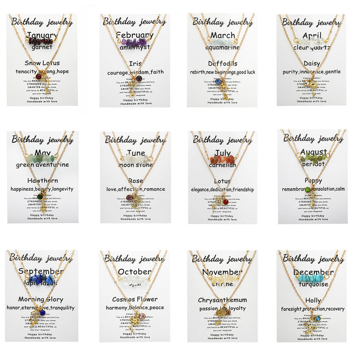 Collier de pierre de naissance en pierre naturelle Olivenorma