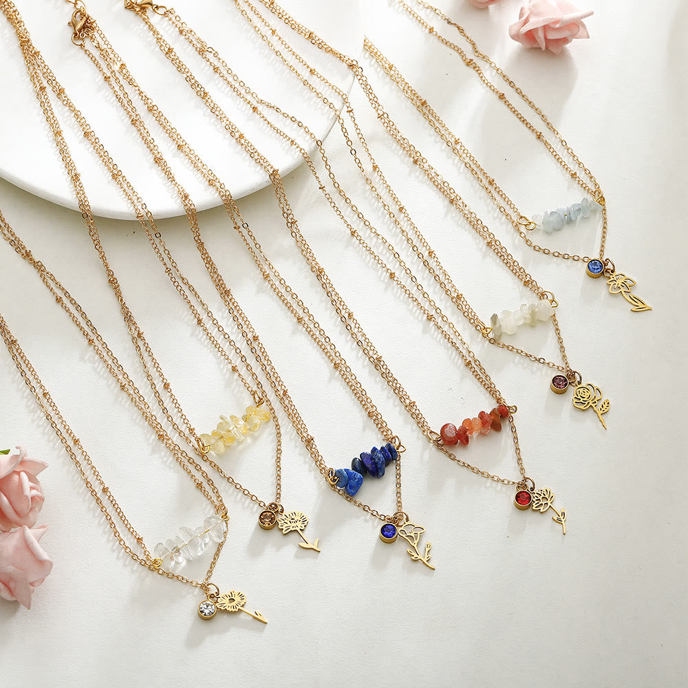 Collier de pierre de naissance en pierre naturelle Olivenorma