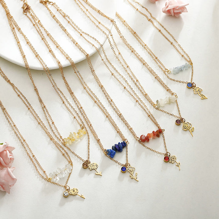 Collier de pierre de naissance en pierre naturelle Olivenorma