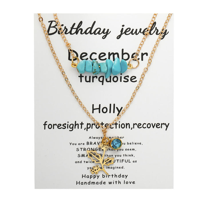 Collier de pierre de naissance en pierre naturelle Olivenorma