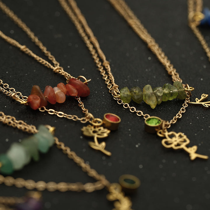 Collier de pierre de naissance en pierre naturelle Olivenorma