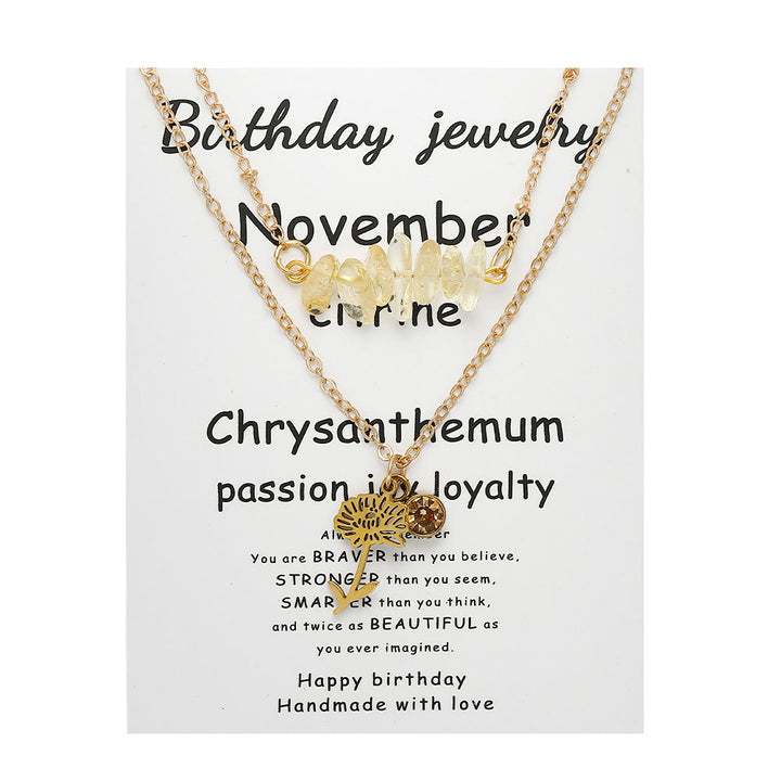 Collier de pierre de naissance en pierre naturelle Olivenorma