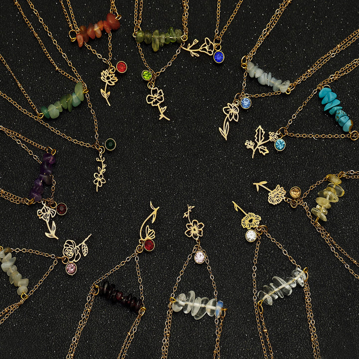 Collier de pierre de naissance en pierre naturelle Olivenorma