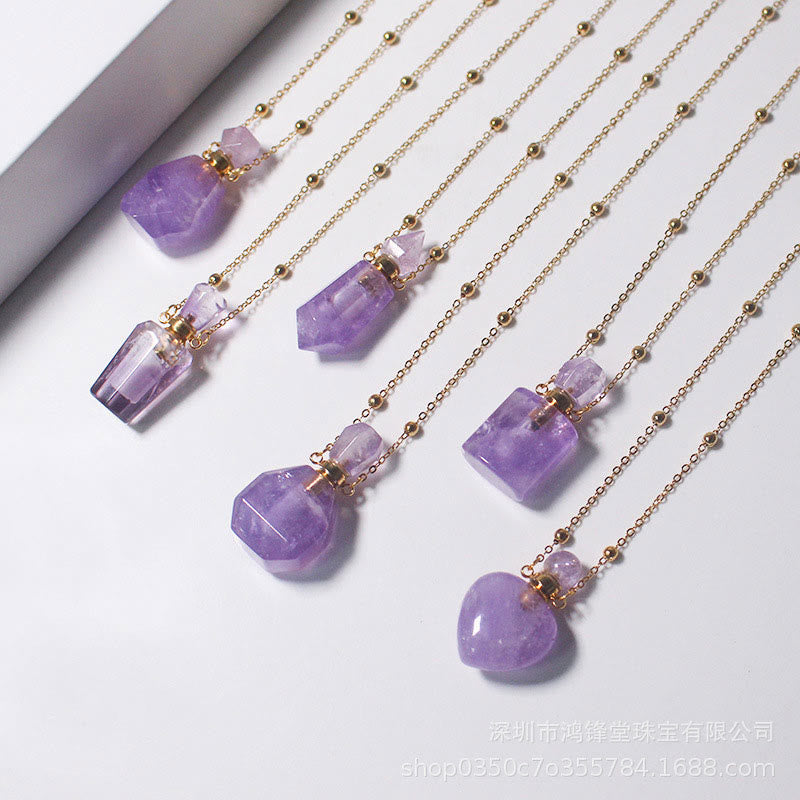 Collier diffuseur d'huiles essentielles Olivenorma en améthyste