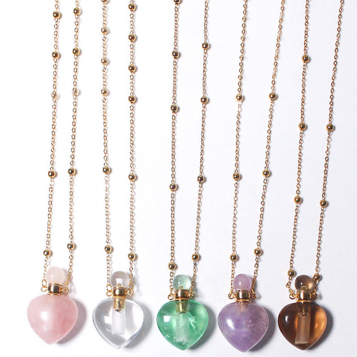 Collier diffuseur d'huiles essentielles en cristal Olivenorma en forme de cœur