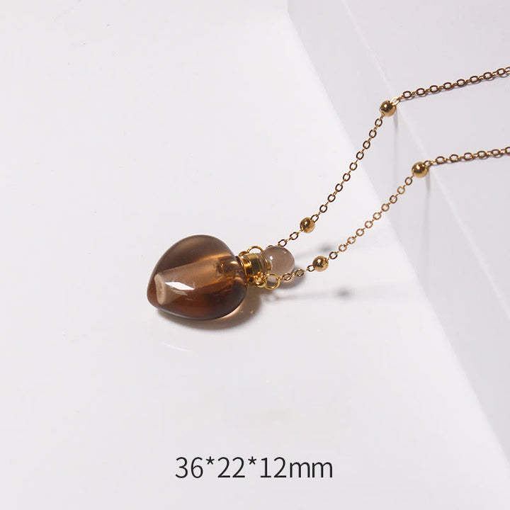Collier diffuseur d'huiles essentielles en cristal Olivenorma en forme de cœur