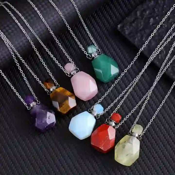 Collier diffuseur d'huiles essentielles Olivenorma avec flacon de parfum carré