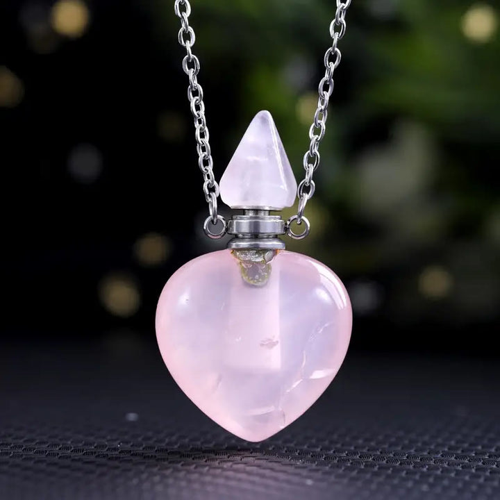 Collier diffuseur d'huiles essentielles en cristal Olivenorma Love Bottle