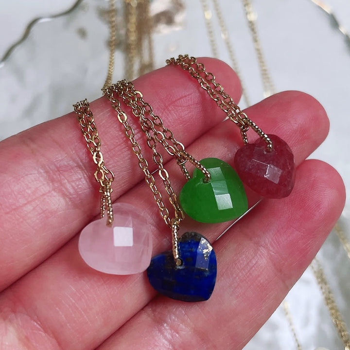 Collier en acier titane et cristal naturel Olivenorma