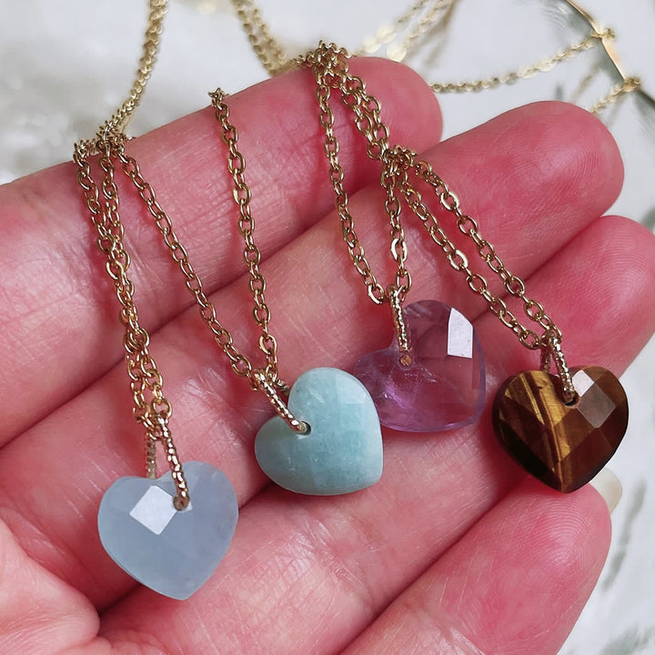 Collier en acier titane et cristal naturel Olivenorma